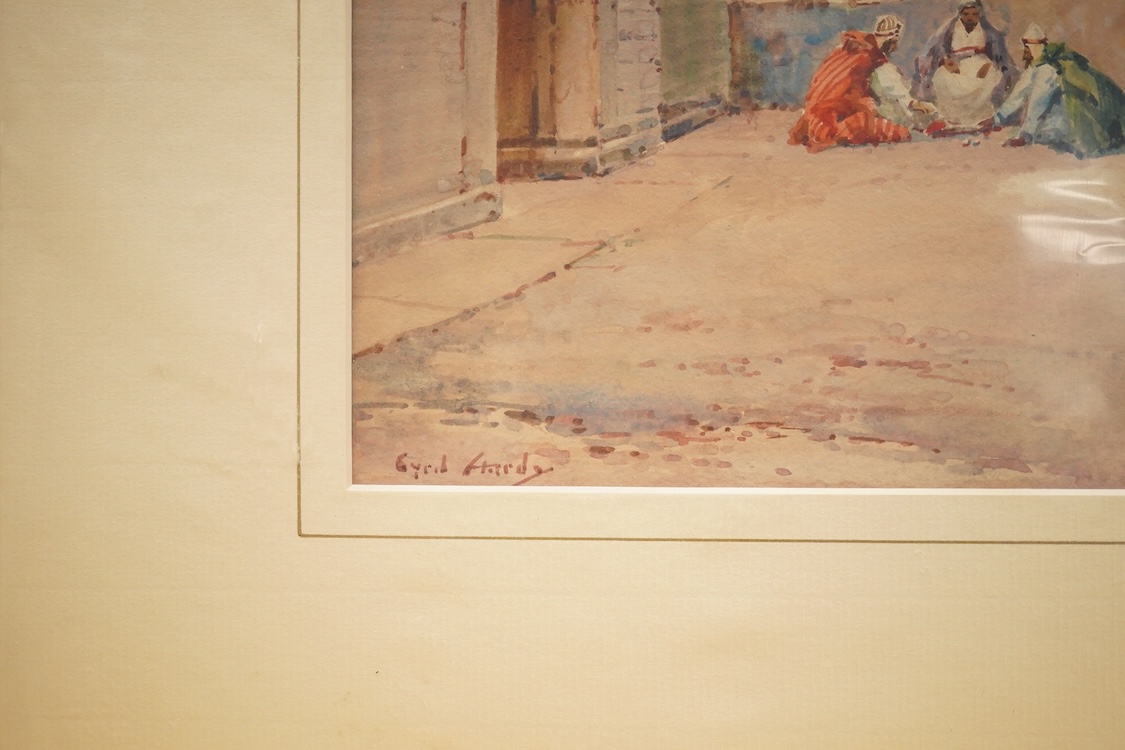 Noel Harry Leaver (aka Cyril Hardy), (1889-1951), North African town with figures, signed lower left, watercolour, mounted, unframed, 24 x 34cm